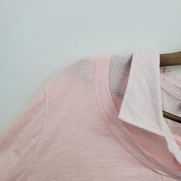 Tommy Hilfiger Womens Pink Layered Long Sleeve Button Shirt Top Blouse Size 2XL - Picture 9 of 15